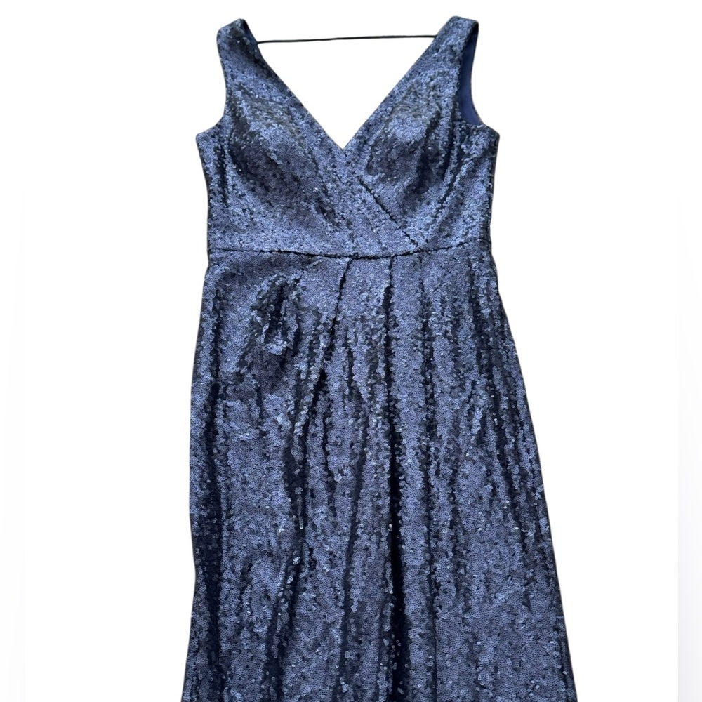 MARCHESA NOTTE**Elegant Navy Sequin Evening Gown***US 6 $385 NWT - Picture 4 of 7